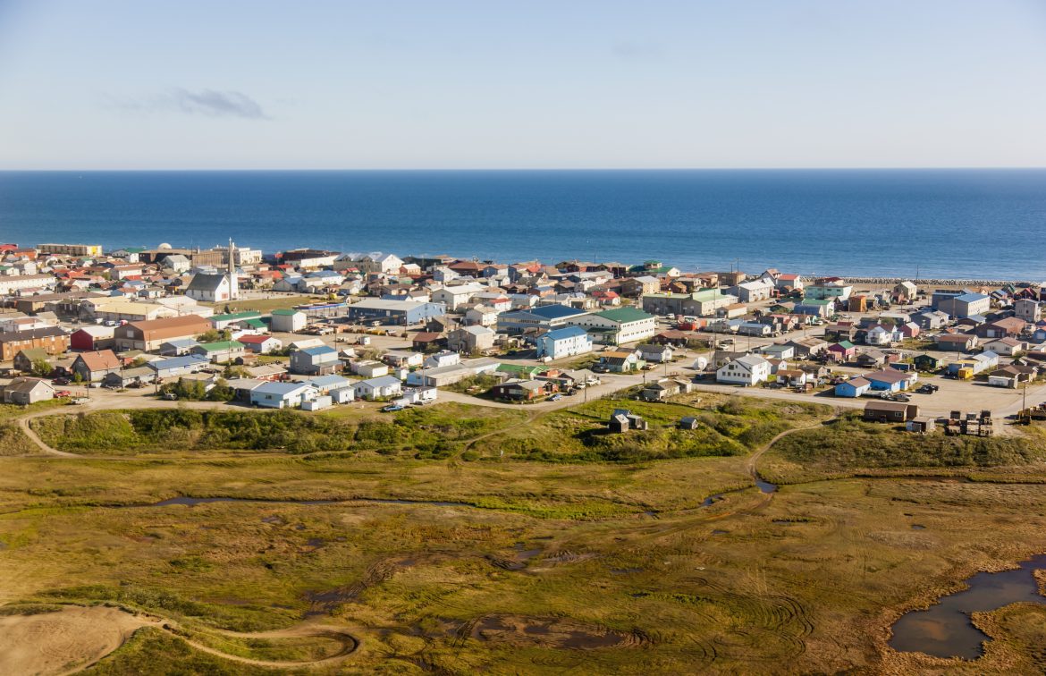 An aerial view of Nome Alaska