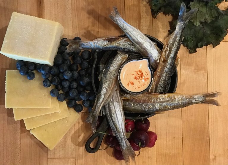 Eulachon as part of a charcuterie board