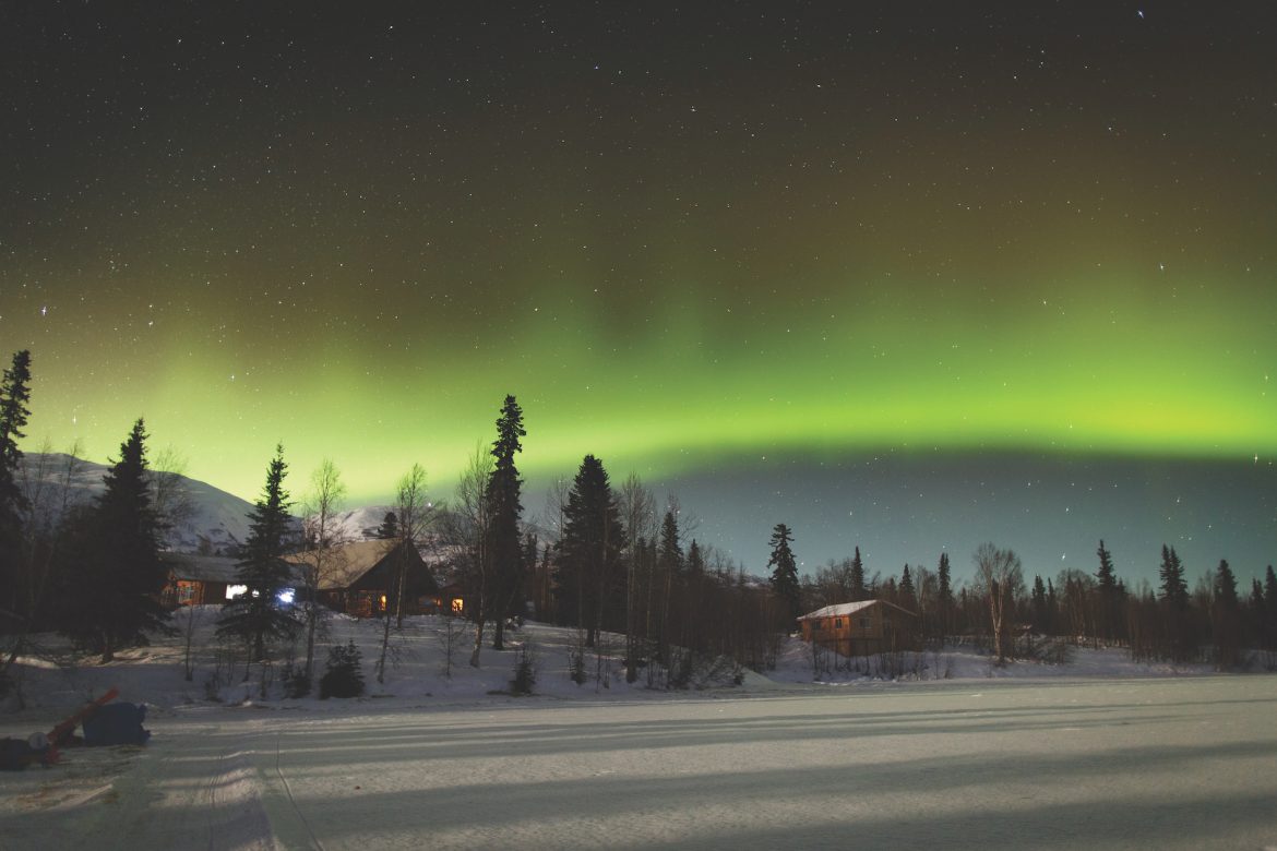 Northern lights at Winterlake Lodge