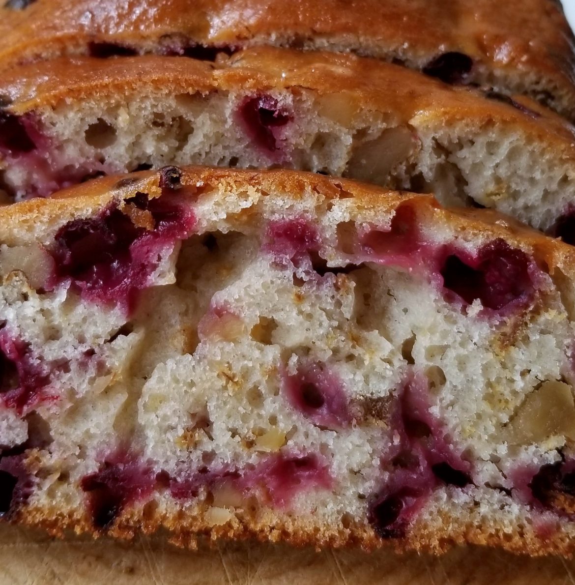 Slices of cranberry bread