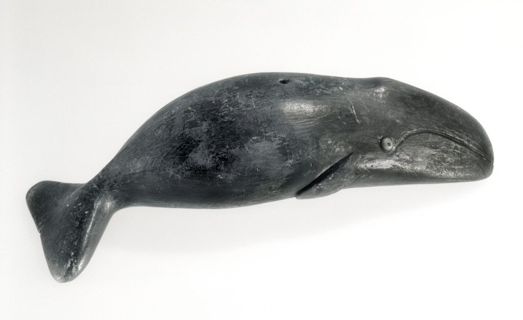 Whale carved that looks like a bowhead