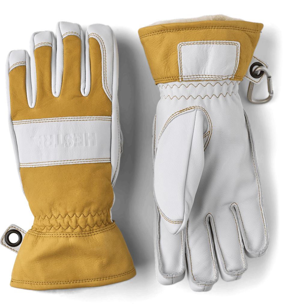 white and yellow gloves