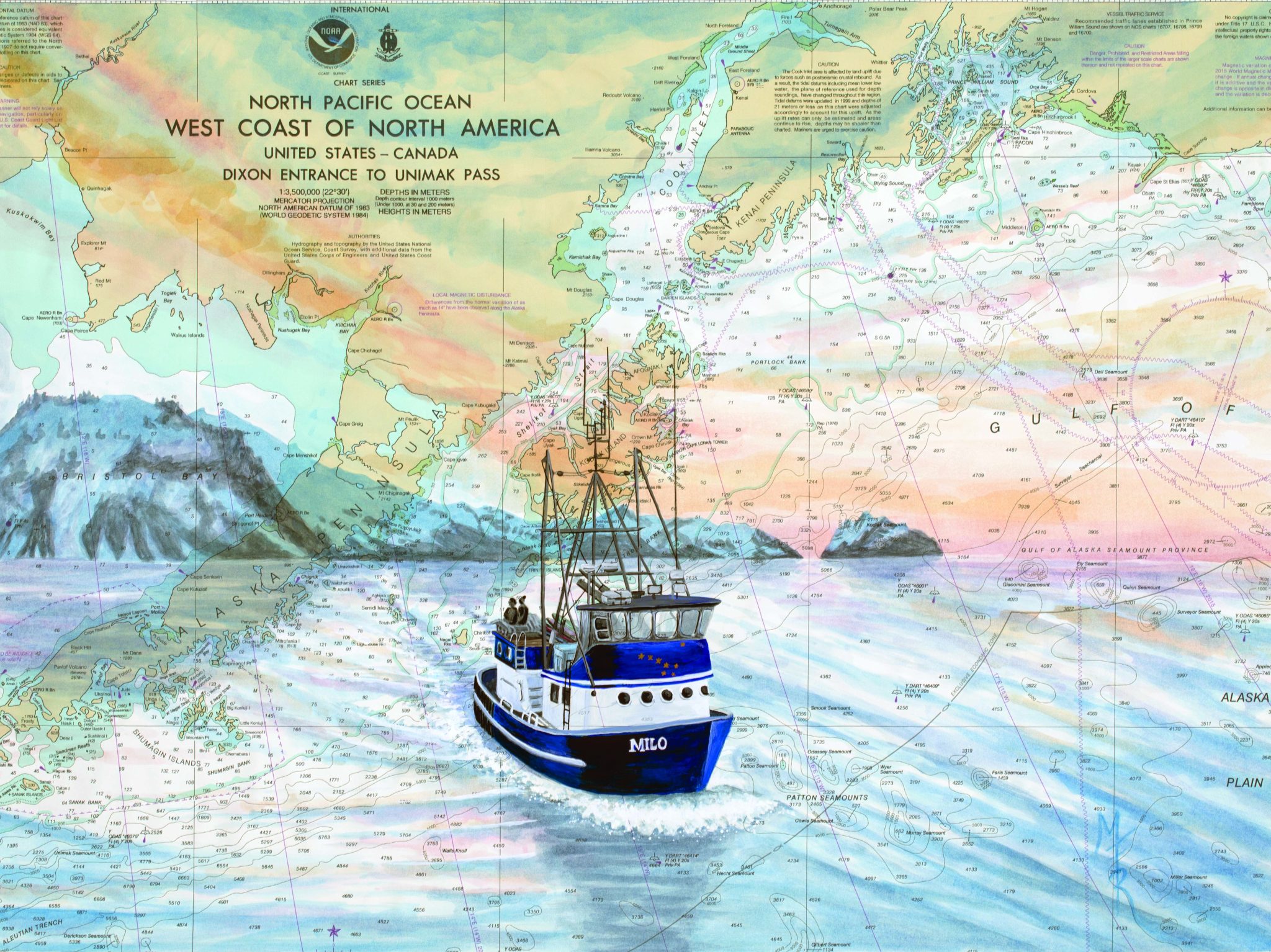 Alaska Magazine | Recycling Old Nautical Charts Into Beautiful Art