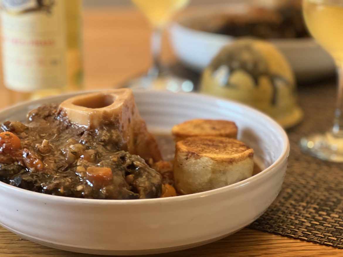 close on the finished osso buco dish