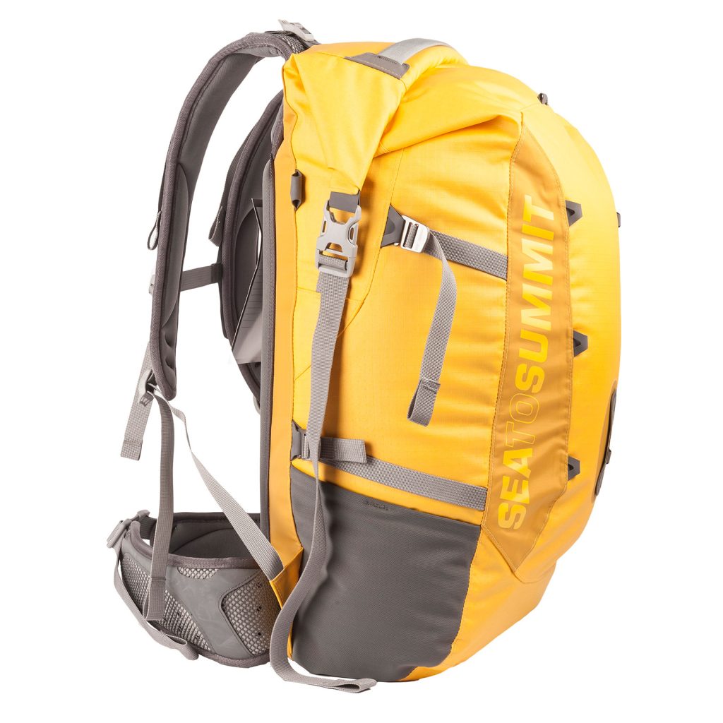 Yellow waterproof backpack